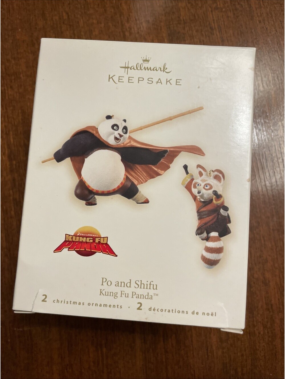 2008 Hallmark Keepsake Christmas Ornament Set Po and Shifu Kung Fu Panda QXI4261